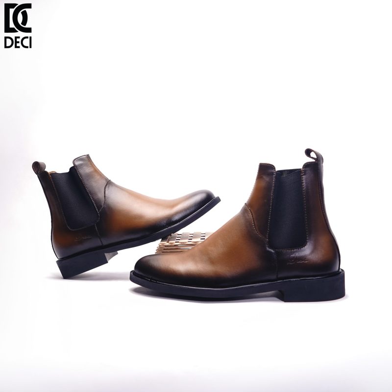 BROWN LEATHER CHELSEA BOOTS HA02 - Hình ảnh 5