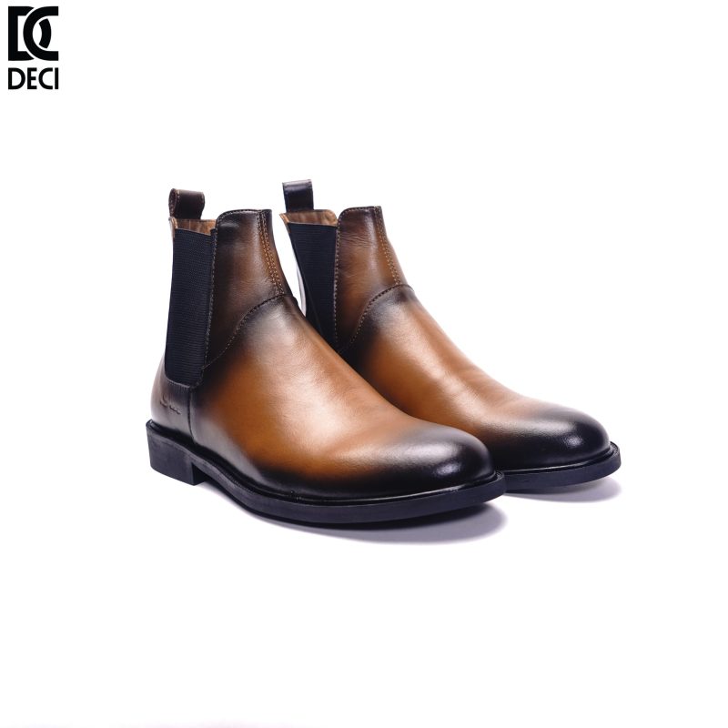 BROWN LEATHER CHELSEA BOOTS HA02 - Hình ảnh 2