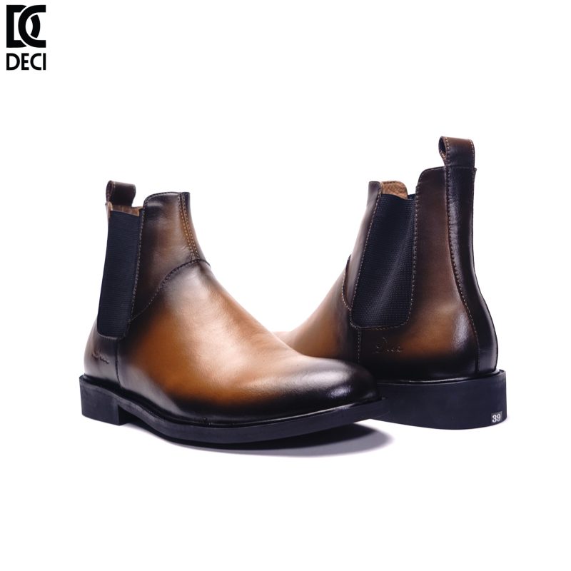 BROWN LEATHER CHELSEA BOOTS HA02 - Hình ảnh 3