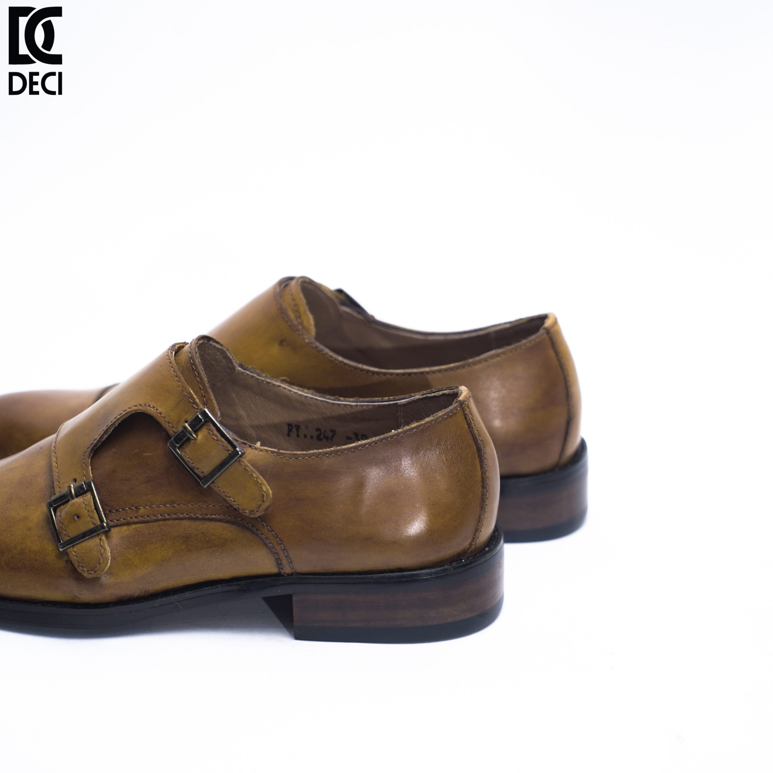 Giày Da Nam - Monkstrap - Brogue 9 Nâu - Mũi Tròn - Ảnh 4