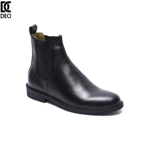 BLACK LEATHER CHELSEA BOOTS HA01